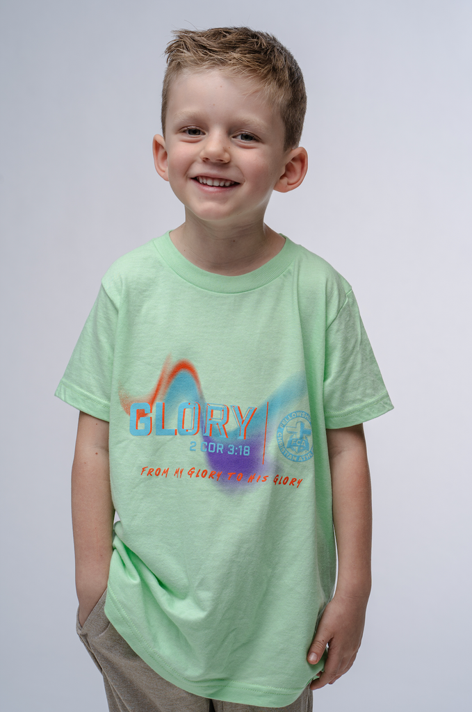 Glory Swoosh Tee - YOUTH - Heather Neo Mint