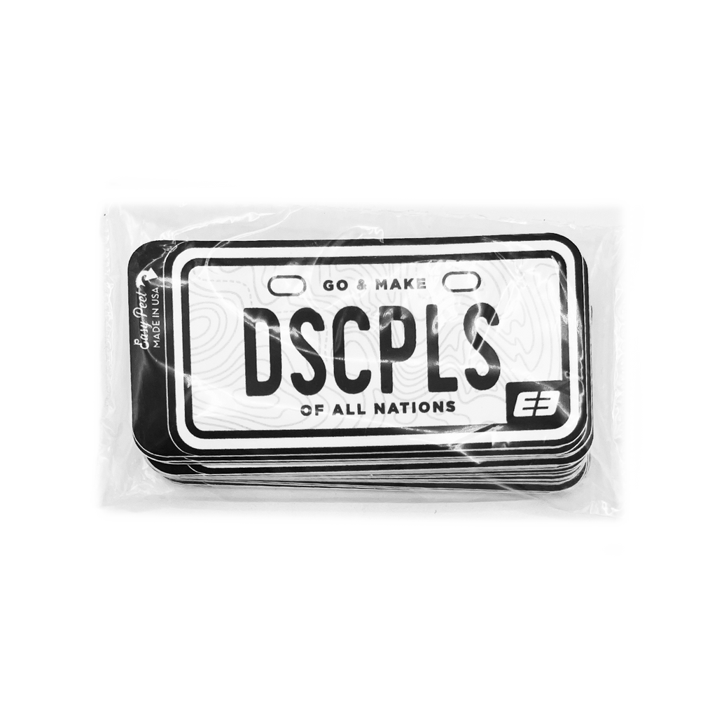 E3 License Plate Sticker - Pack of 25