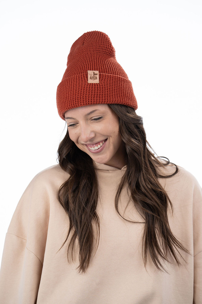 Hem Tagged Beanie - Rust