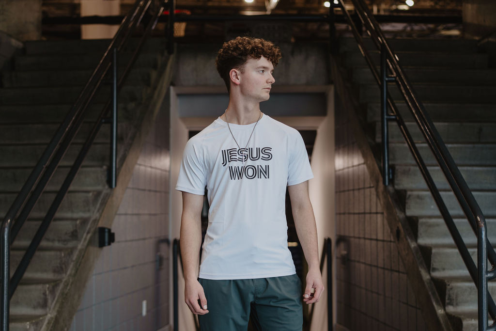 Jesus Won Performance Tee - White