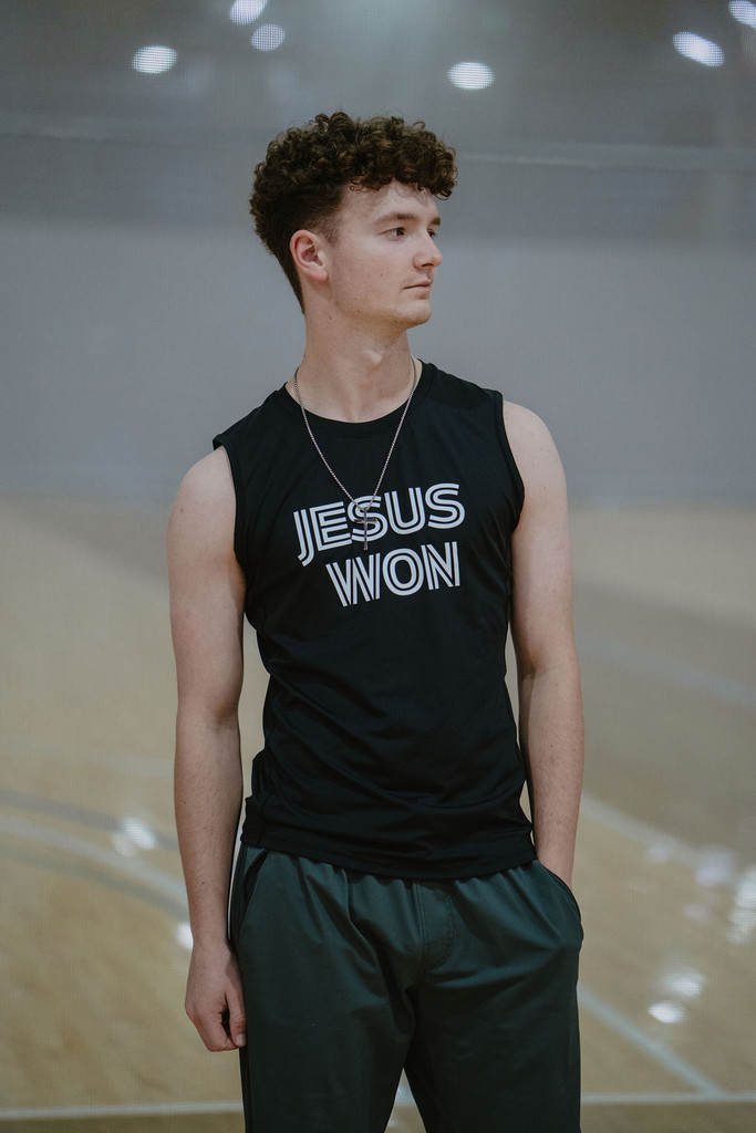 Jesus Won Performance Sleeveless Tee - Black