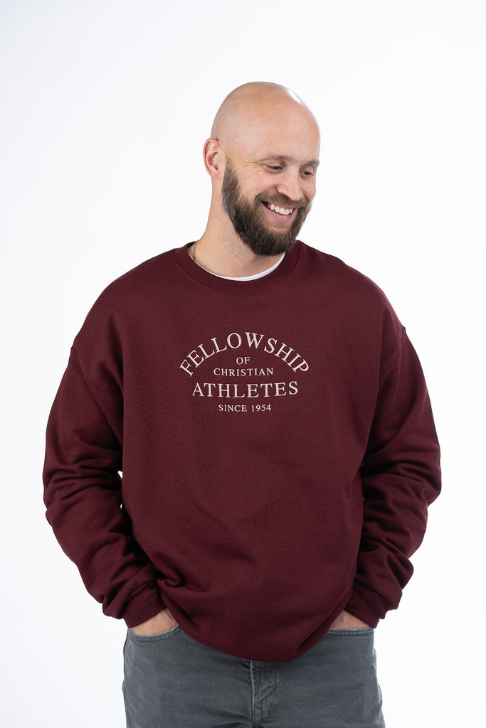Maroon Embroidered Crewneck