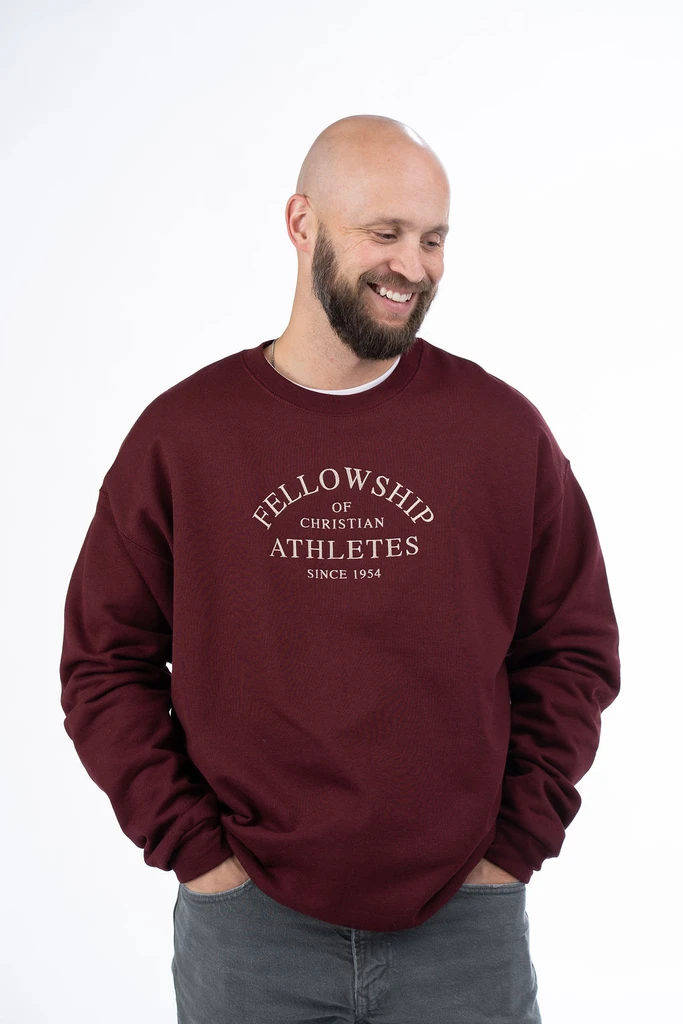 Maroon Embroidered Crewneck