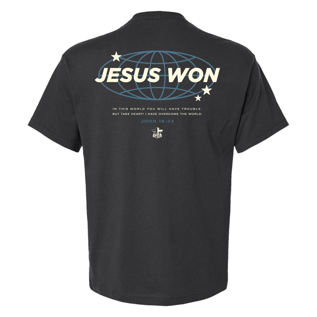 Jesus Won Y2K Global Tee - Dark Grey