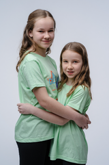 Glory Swoosh Tee - YOUTH - Heather Neo Mint