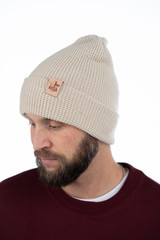 Hem Tagged Beanie - Cream