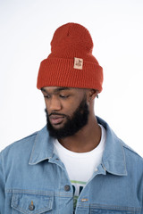 Hem Tagged Beanie - Rust