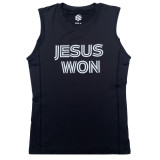 Jesus Won Performance Sleeveless Tee - Black