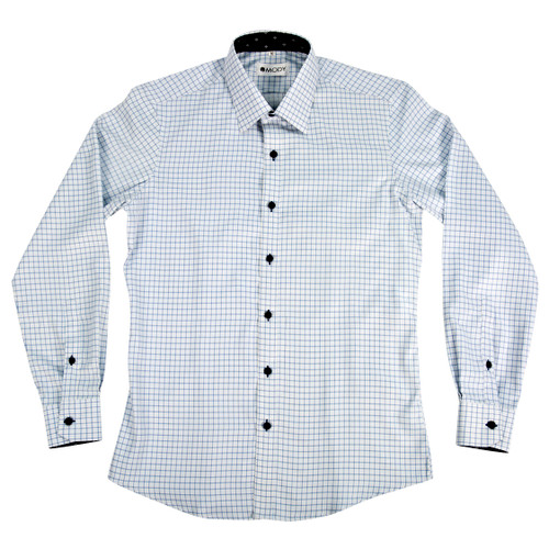 Light Blue and White Check Shirt