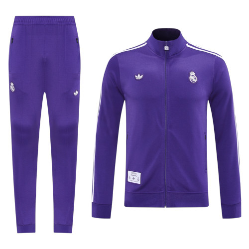 Real Madrid 24/25 Men's Originals Purple Long Zip Jacket
