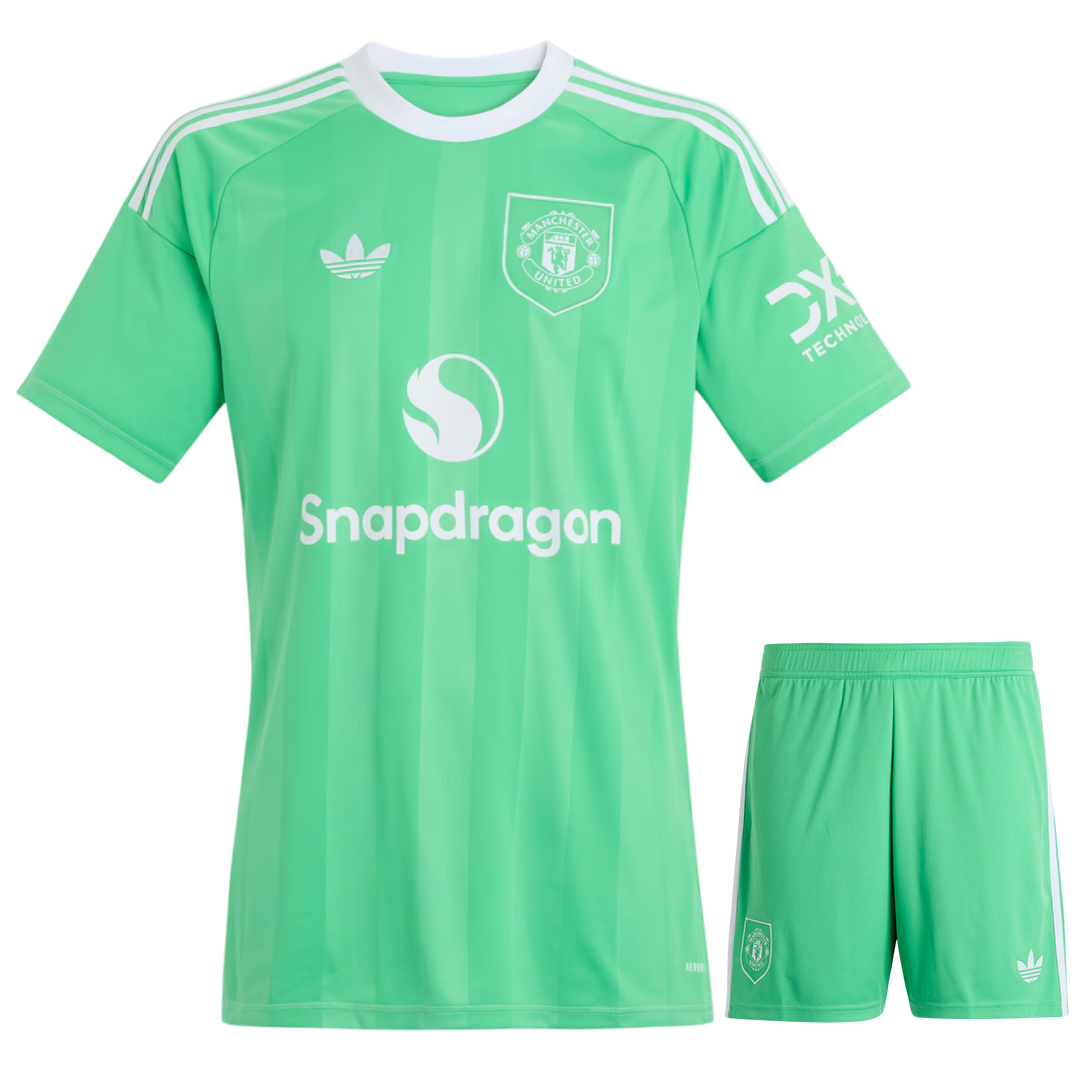 Manchester United 25/26 Kid's Green Goalkeeper Mini-Kit
