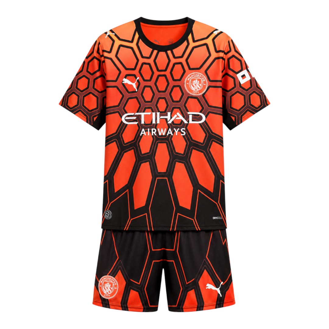 Manchester City 26/27 Kid's Orange Goalkeeper Set