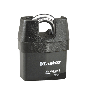 Master Lock No.6327 - 2-5/8in (67mm) Wide ProSeries Shrouded Laminated Steel Rekeyable Pin Tumbler Padlock Master Lock No.6327 - 2-5/8in (67mm) Wide ProSeries Shrouded Laminated Steel Rekeyable Pin Tumbler Padlock