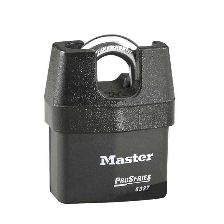Master Lock No.6327 - 2-5/8in (67mm) Wide ProSeries Shrouded Laminated Steel Rekeyable Pin Tumbler Padlock