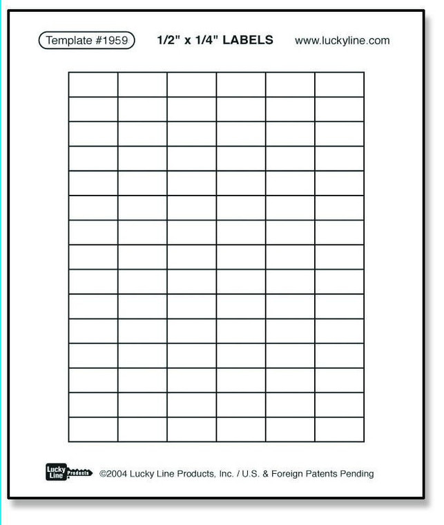 File-A-Key Base Labels 3/8” x 1” Clear (12 Shts/Bag, 4-1/4” x 5” Sht (33 labels/sht)