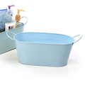 12 inch Oval Metal Tin Tub - Blue