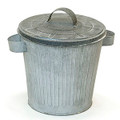 8 inch Galvanized Trash Can with Lid - Vintage Finish