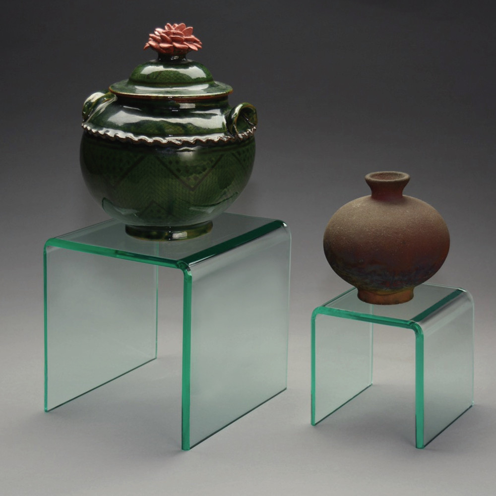 Beveled Riser Beveled Green Glass-Look Riser - Hollinger Metal Edge