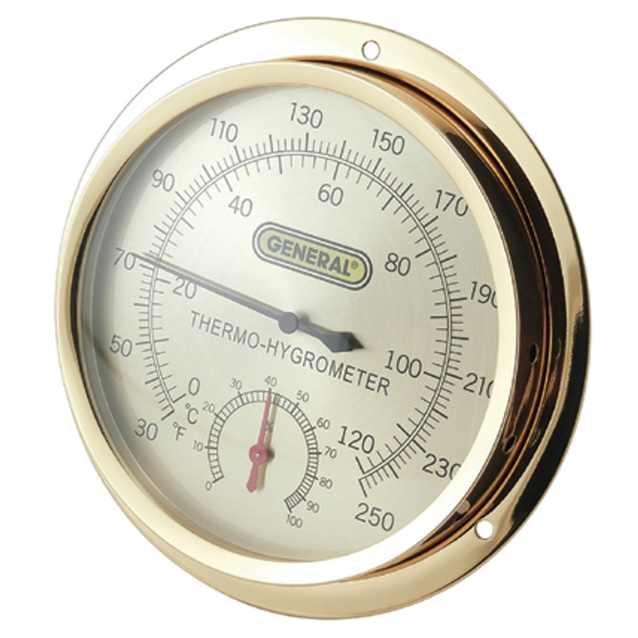 High Temperature Analog Thermohygrometer - Hollinger Metal Edge