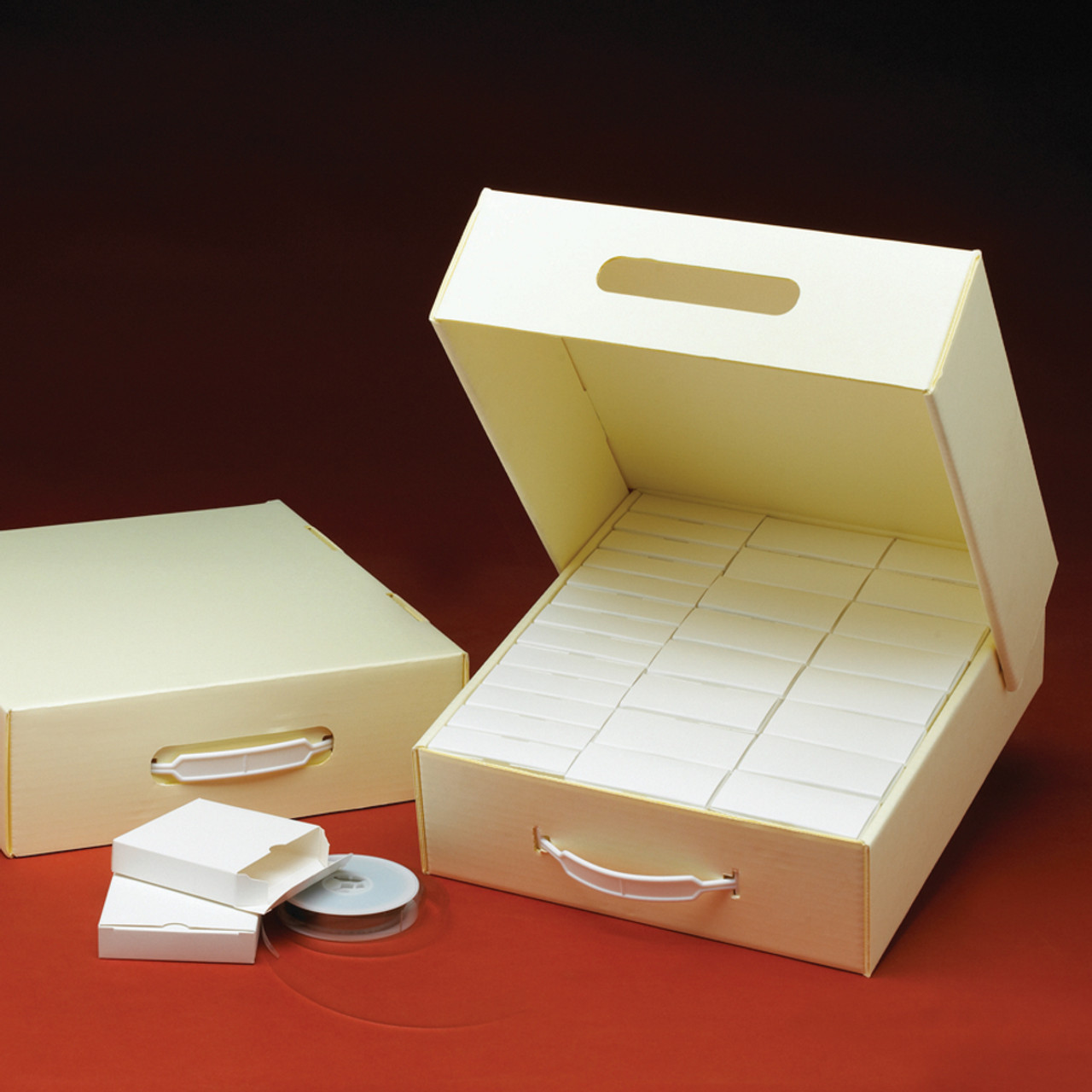 Microfilm Storage Box w/Handle - Hollinger Metal Edge