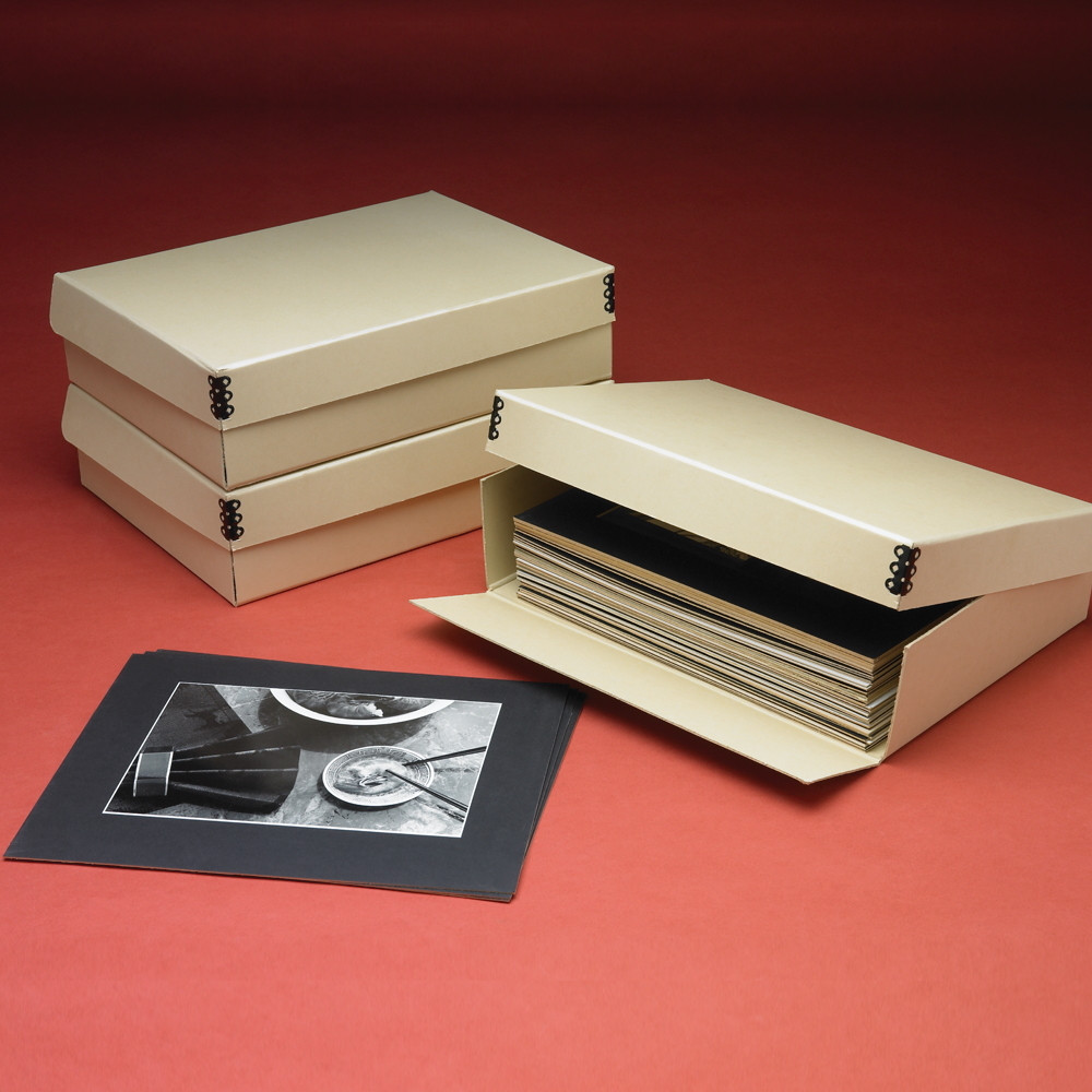 Hinged Lid, Drop Front Storage Box Hollinger Metal Edge