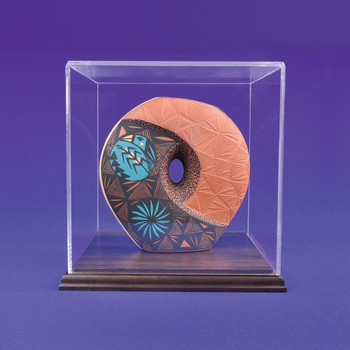 Acrylic Display Vitrine w/Walnut Base