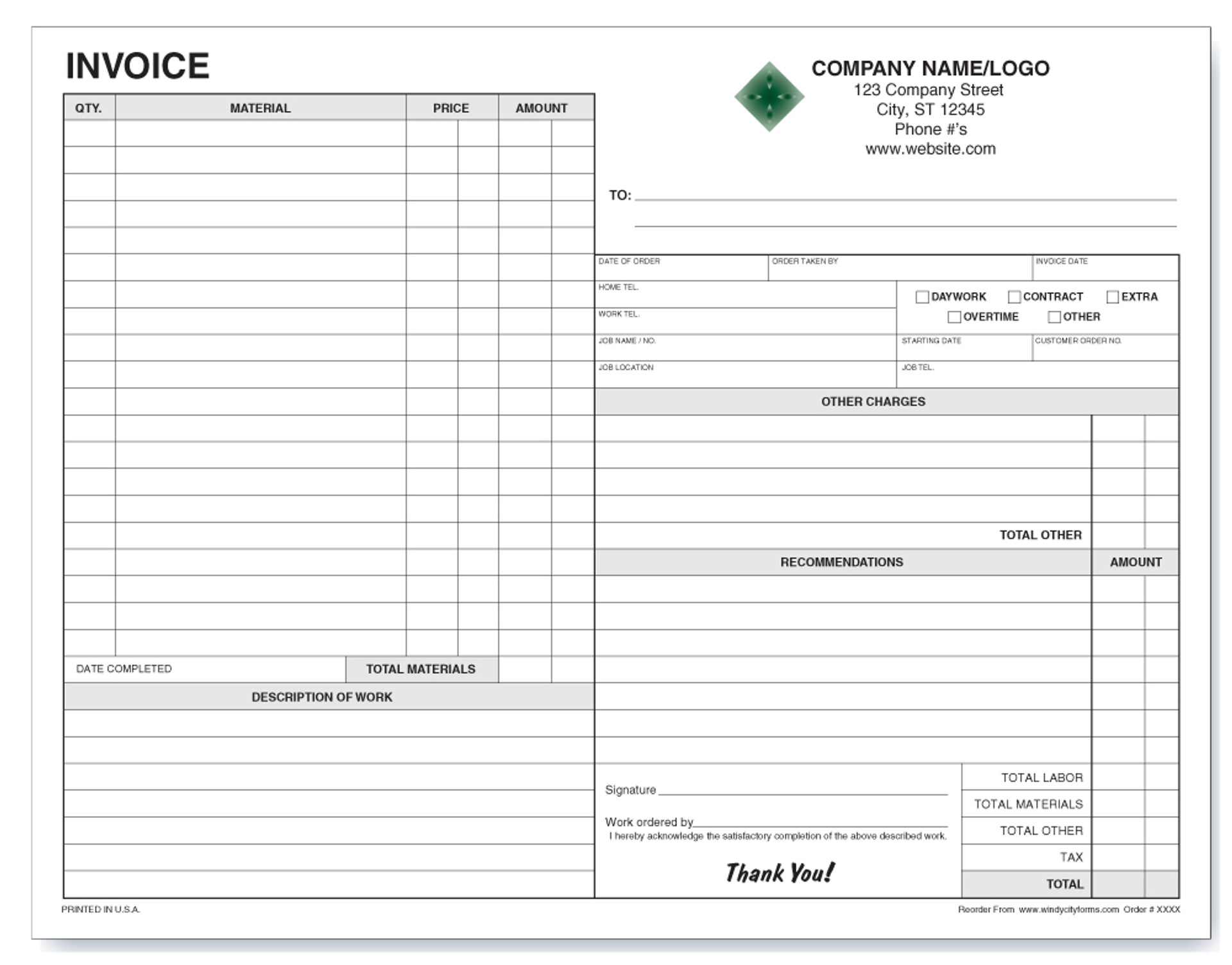 lawn care invoice sample