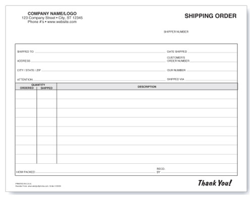 Shipping Order
