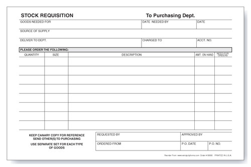 Stock Requisition Form