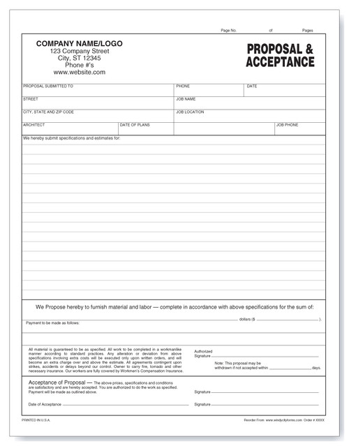 Sample Acceptance Form.pdf Proposal & Acceptance Form - Windy City Forms
