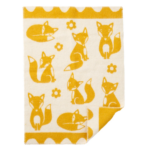 Fox Saffron Lambswool Blanket 65x90cm