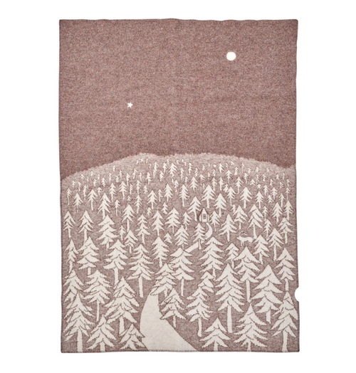 House in the Forest Brown Recycled Wool Lambswool Blanket
