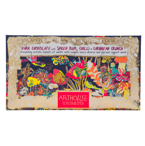 Angels of The Deep, Dark Chocolate Bar with Spiced Rum, Chilli & Caribbean Crunch