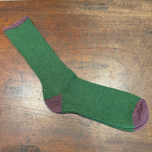 Exmoor Wool Sock Ivy & Aubergine