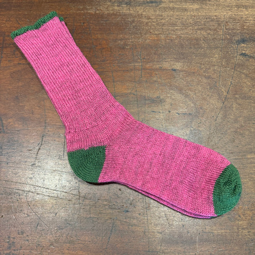 Exmoor Wool Sock Raspberry & Ivy