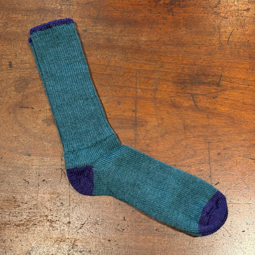 Exmoor Wool Sock Aqua & Violet