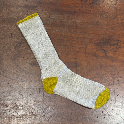 Exmoor Wool Sock Natural Grey & Mustard