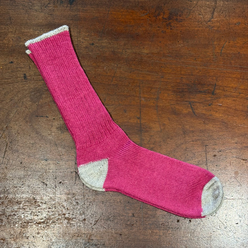 Exmoor Wool Sock Raspberry & Natural