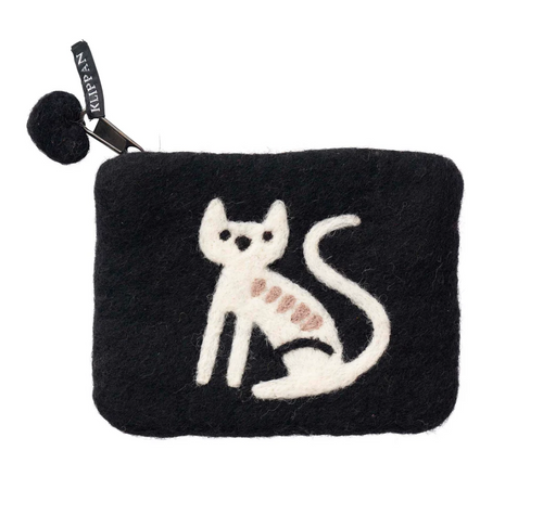 Sitting Cat Felted Purse