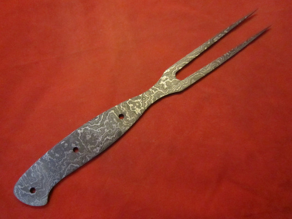 Alabama Damascus Carving Fork Blank / ADS0110-DKB