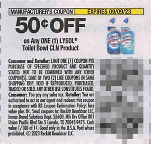 *EXPIRED* LYSOL TOILET BOWL CLN PRODUCT, ANY $0.50/1 EXP - 09/09/23*