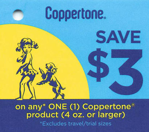 COPPERTONE PRODUCT 4 OZ OR LARGER (EXCLUDING TRIAL/TRAVEL SIZES), ANY $3.00/1 EXP - 12/31/24