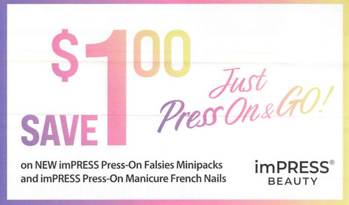 *EXPIRED* IMPRESS BEAUTY PRESS-ON FALSIES MINIPACKS AND PRESS-ON MANICURE FRENCH NAILS, ANY $1.00/1 EXP - 05/01/24