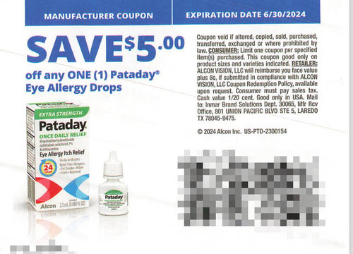 *EXPIRED* PATADAY EYE ALLERGY  DROPS, ANY $5.00/1 EXP - 06/30/24