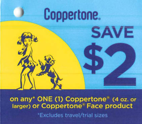 COPPERTONE 4 OZ OR LARGER OR COPPERTONE FACE PRODUCT (EXCLUDING TRIAL/TRAVEL SIZE), ANY $2.00/1 EXP - 12/31/24