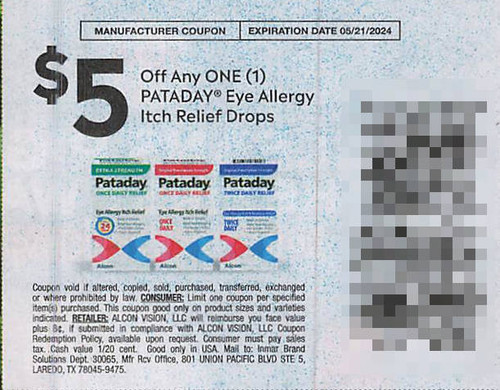 PATADAY EYE ALLERGY ITCH RELIEF DROPS, ANY $5.00/1 EXP - 05/21/24