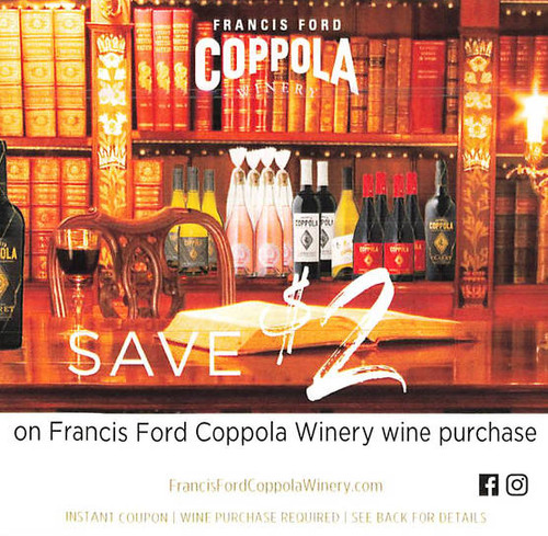 FRANCIS COPPOLA WINERY WINE BOTTLE (DND), ANY $2.00/1 EXP - 08/31/24