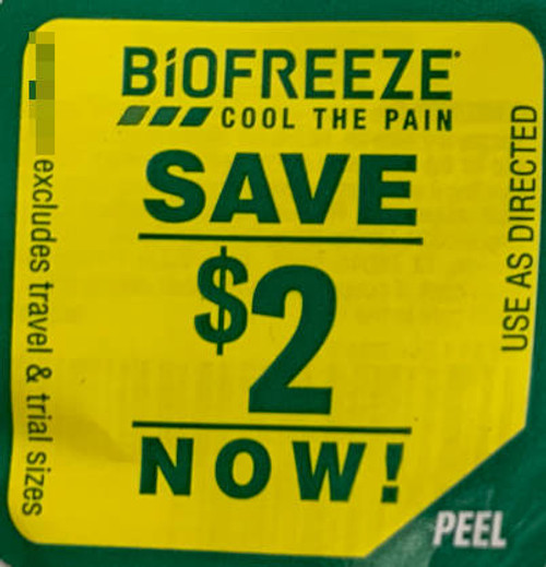 BIOFREEZE PRODUCT (EXCLUDING TRAVEL SIZE), ANY $2.00/1 EXP - 12/31/24*