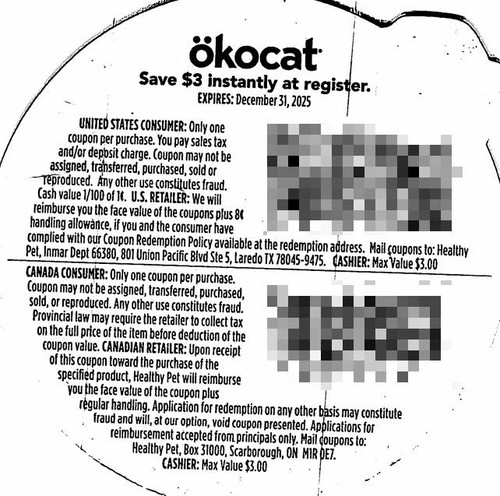 OKOCAT CAT LITTER, ANY $3.00/1 EXP - 12/31/25