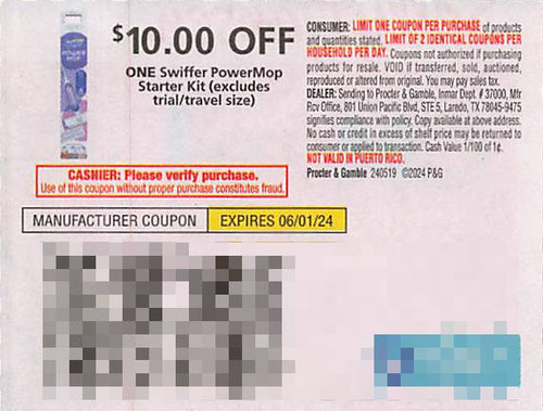 SWIFFER POWERMOP STARTER KIT (EXCLUDING TRIAL/TRAVEL SIZE), ANY $10.00/1 EXP- 06/01/24
